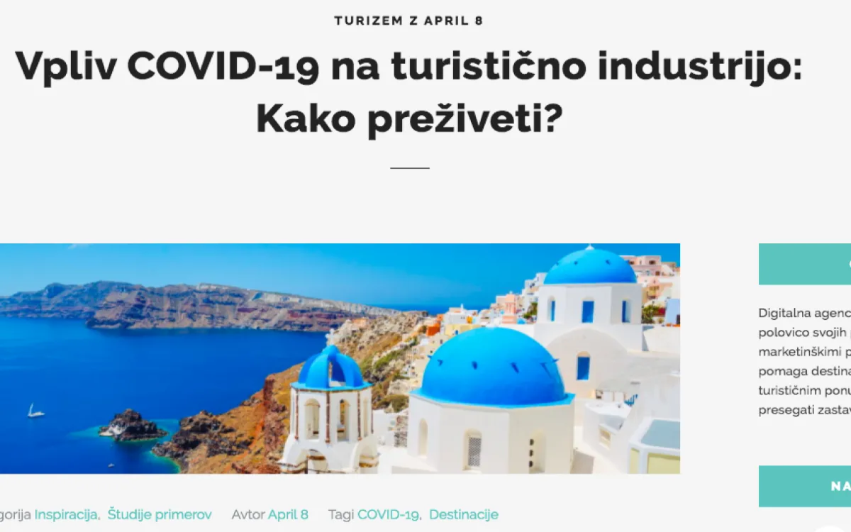 Martu, novi blog o marketingu v turizmu v času pandemije
