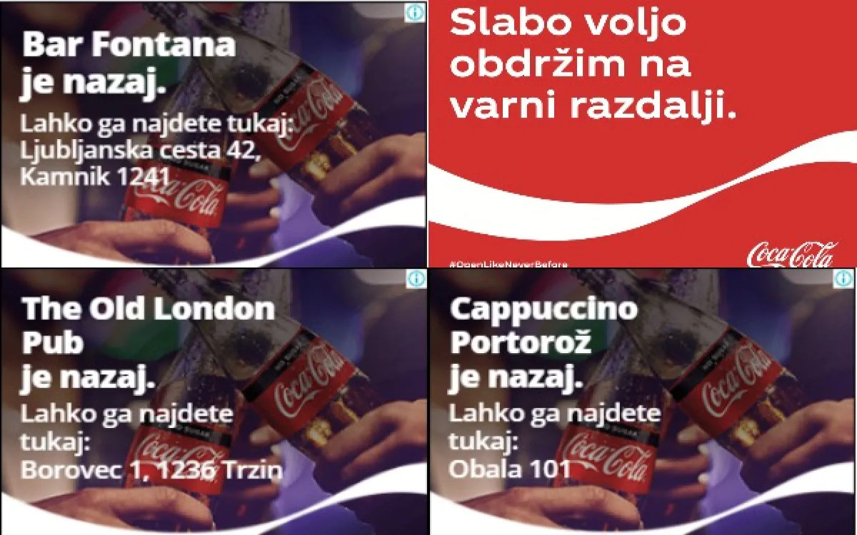 Coca-Cola gostincem v Sloveniji podarja digitalni medijski prostor