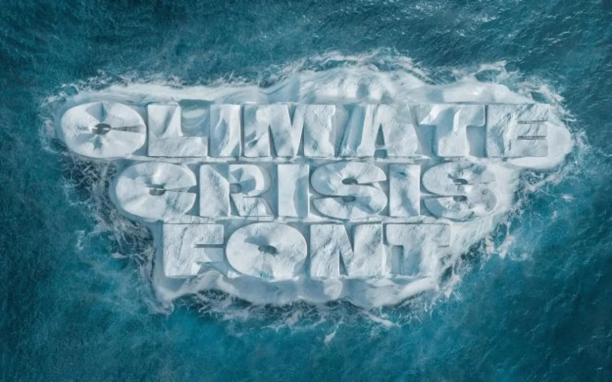 Inovativna pisava, ki prikazuje nujnost podnebnih ukrepov