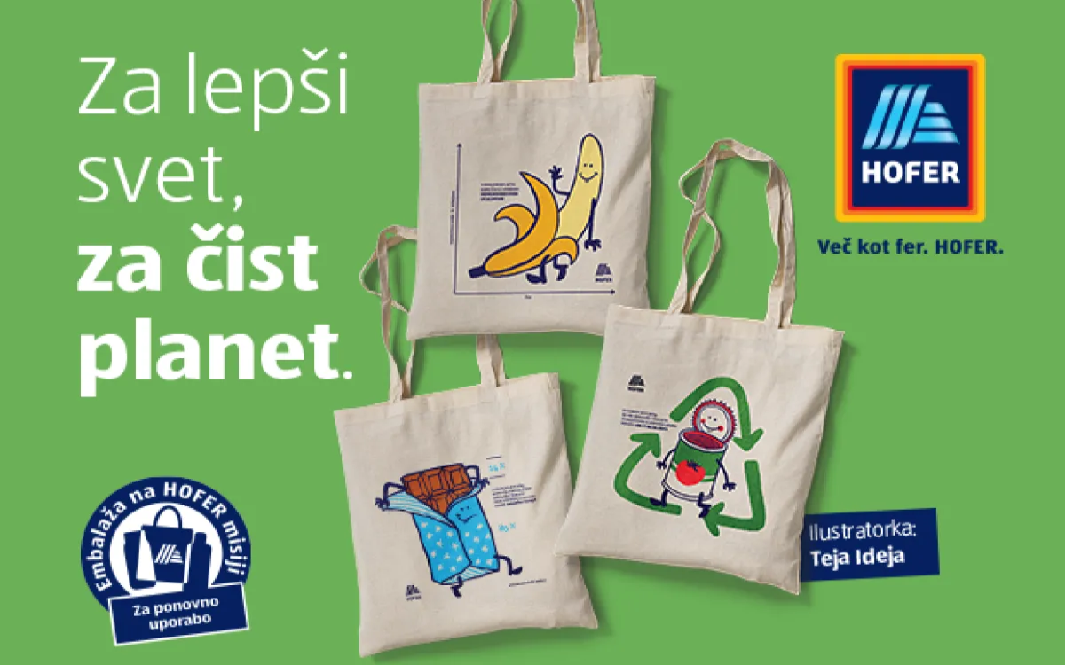 Trajnostne vrečke HOFER s svežo podobo in sporočilom