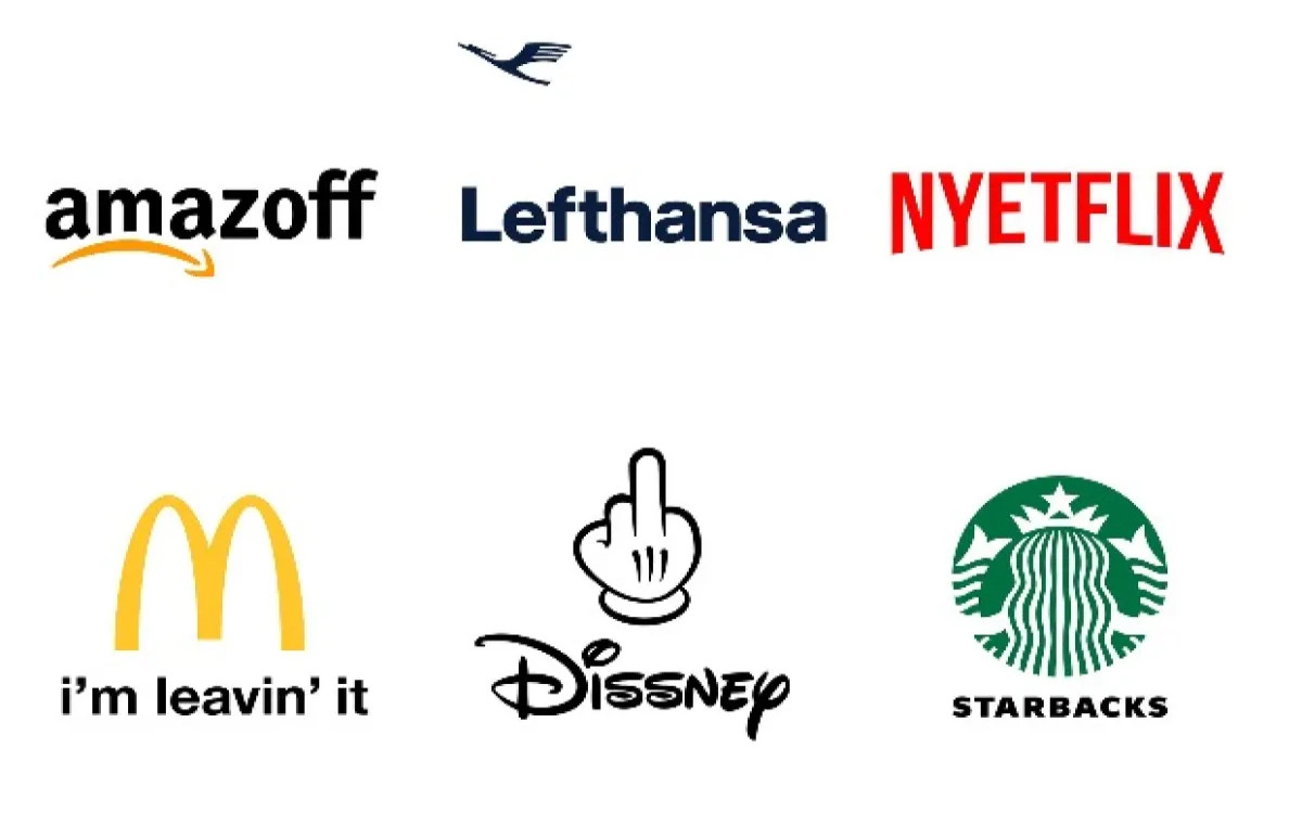 Kako so nastali predelani logotipi podjetij, ki bojkotirajo Rusijo