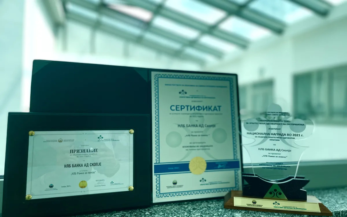 »Okvir pomoči« v Severni  Makedoniji nagrajen za družbeno odgovornost in inovativnost