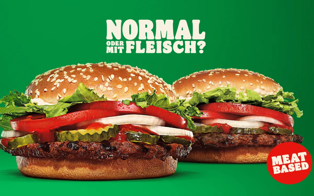 Burger King Avstrija: »Ali želite običajen ali mesni burger?«