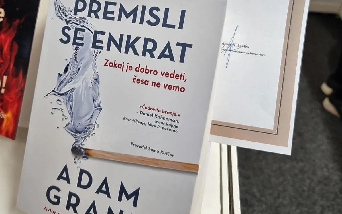  »Premisli še enkrat« Adama Granta je najboljša poslovna knjiga leta 2022 