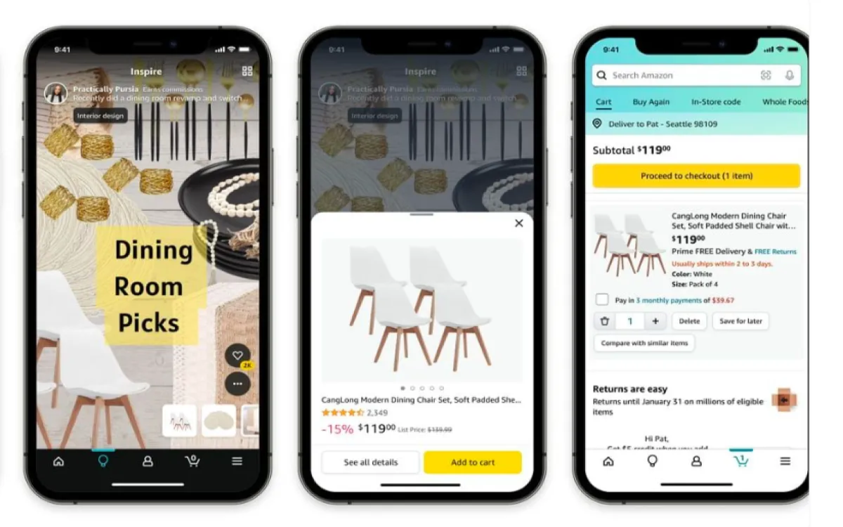 Amazon uvaja nakupovalno izkušnjo, ki spominja na TikTok