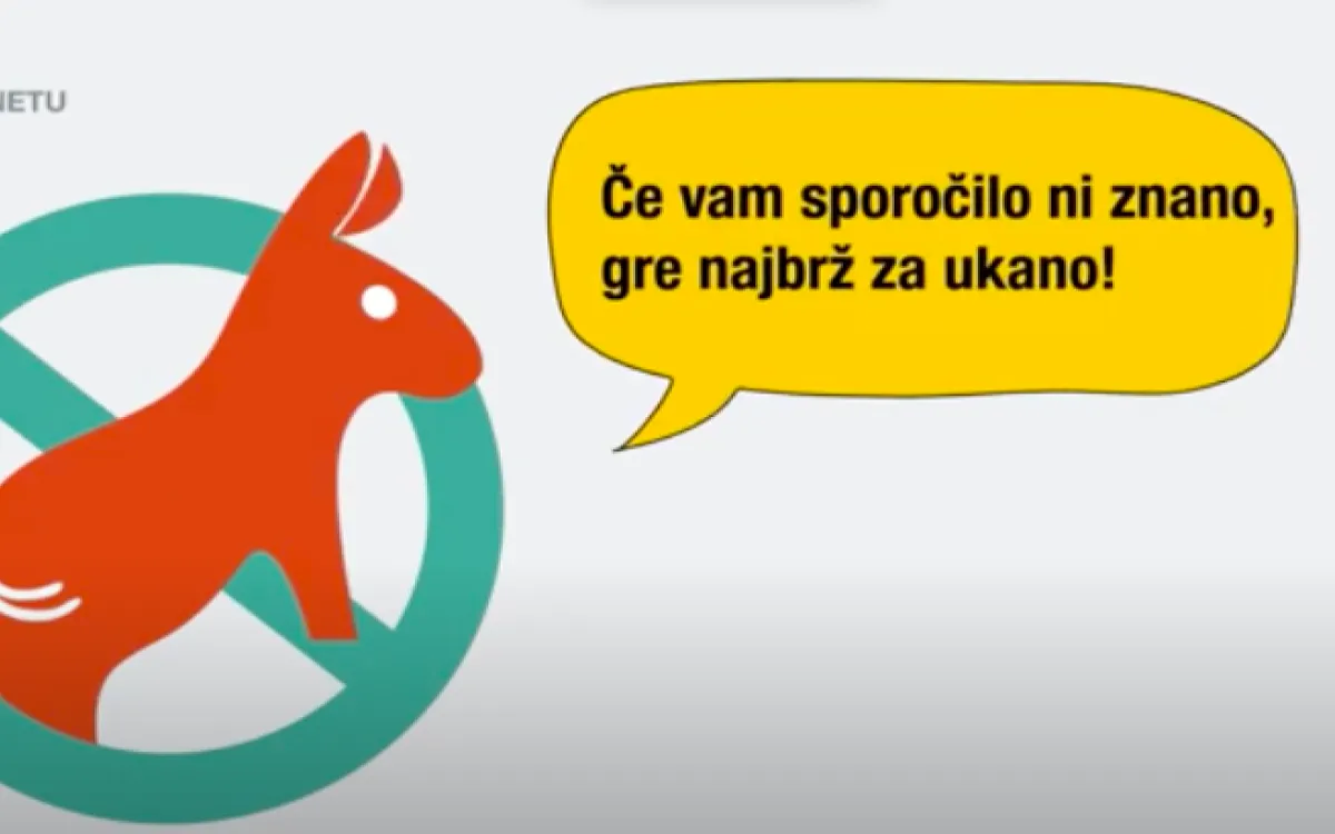 Če vam sporočilo ni znano, gre najbrž za ukano