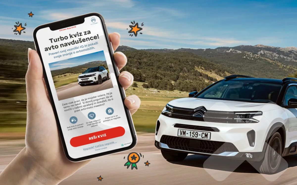 Citroën Turbo Kviz združuje zabavo in poslovno raziskavo