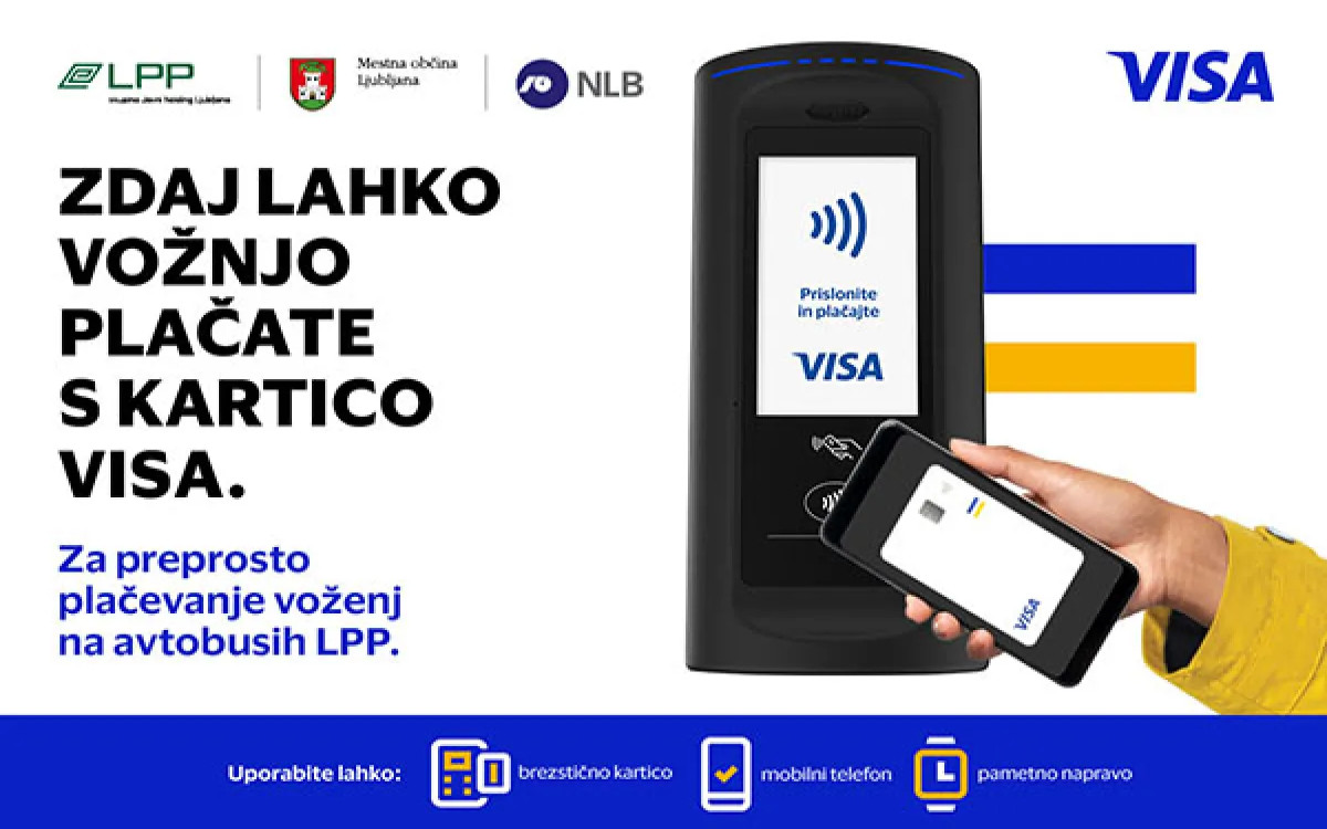 Na avtobus enostavno z brezstično kartico Visa
