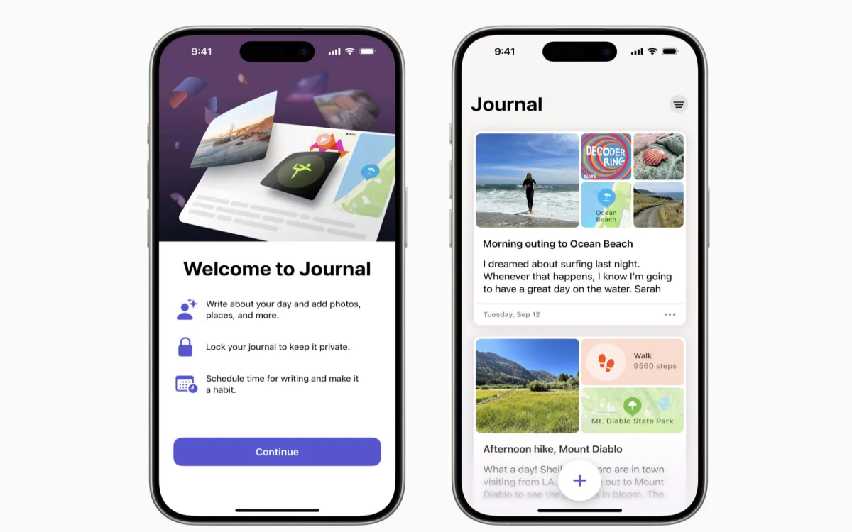 »Kaj dela aplikacija Journal na mojem domačem zaslonu?«