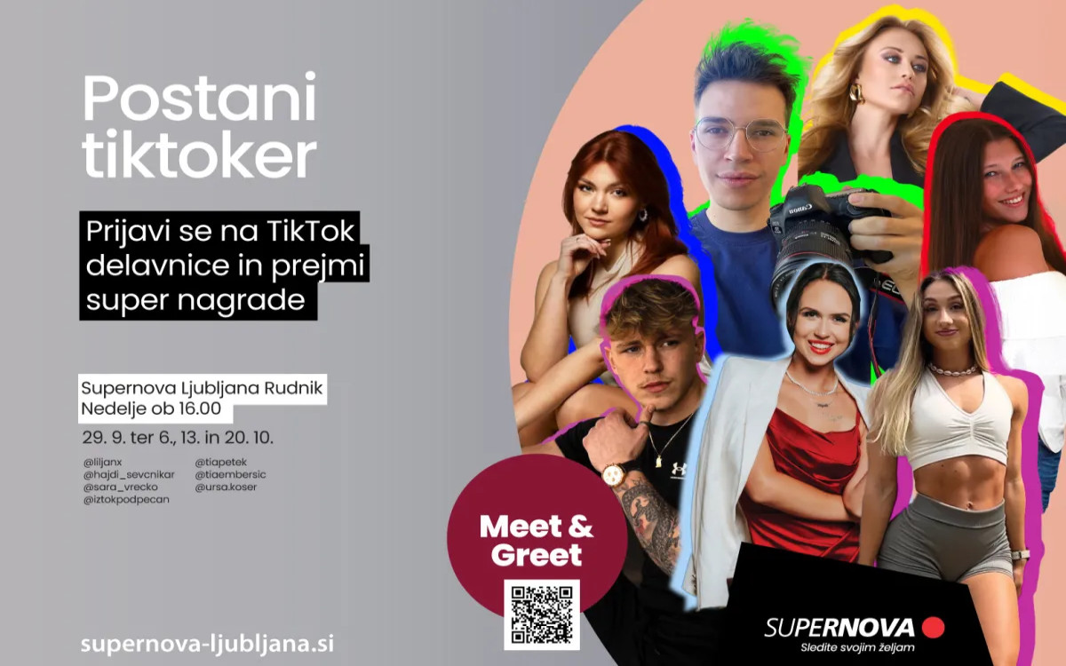 Postani TikToker v Supernovi Ljubljana Rudnik