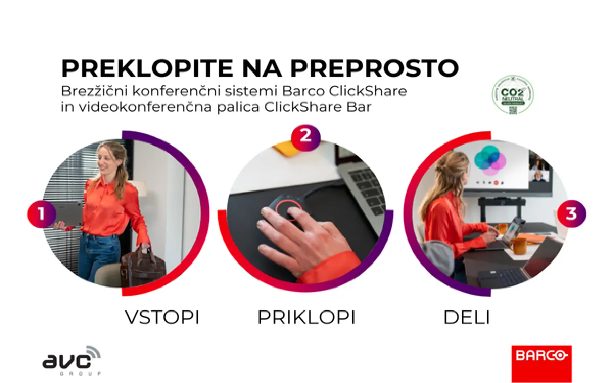 Barco ClickShare, klik za enkriptiran stik 