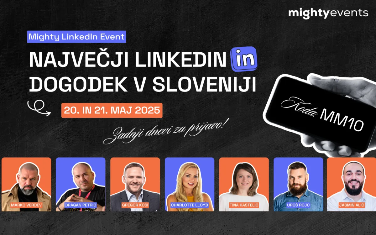 Zadnji dnevi za prijavo – izkoristite kodo MM10 in prihranite