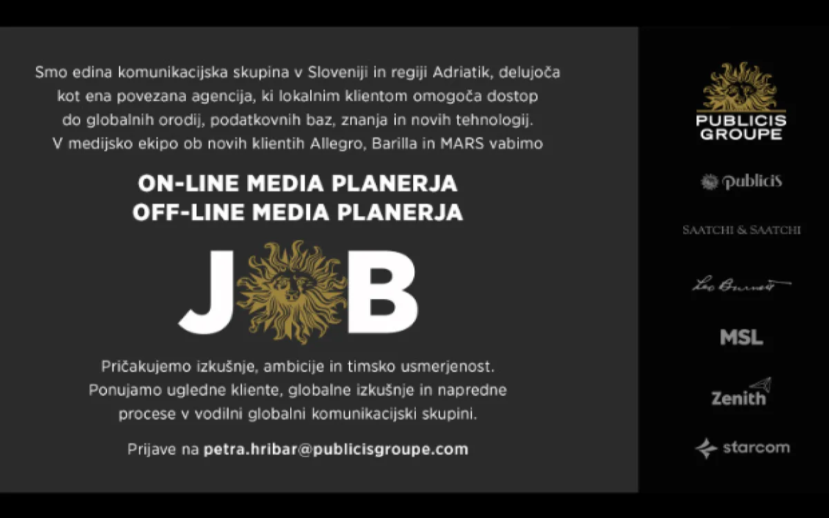 Zaposlujejo ALEJA, Odiseja, Publicis Groupe in drugi 